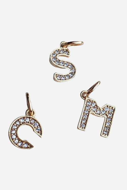 Farrah B Pave Letter Charm - Letter D