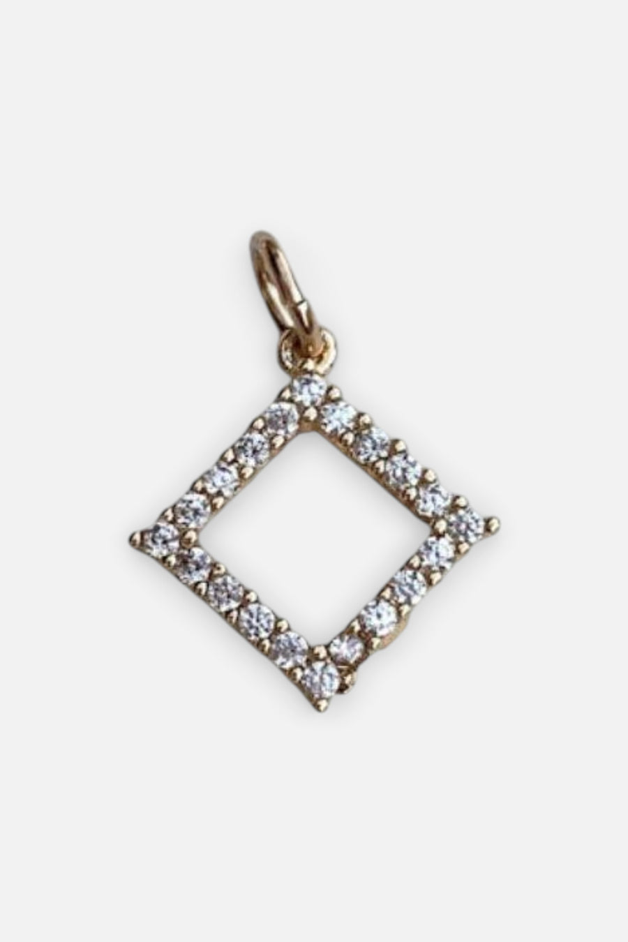 Farrah B Pave Open Diamond Charm in Gold – front view
