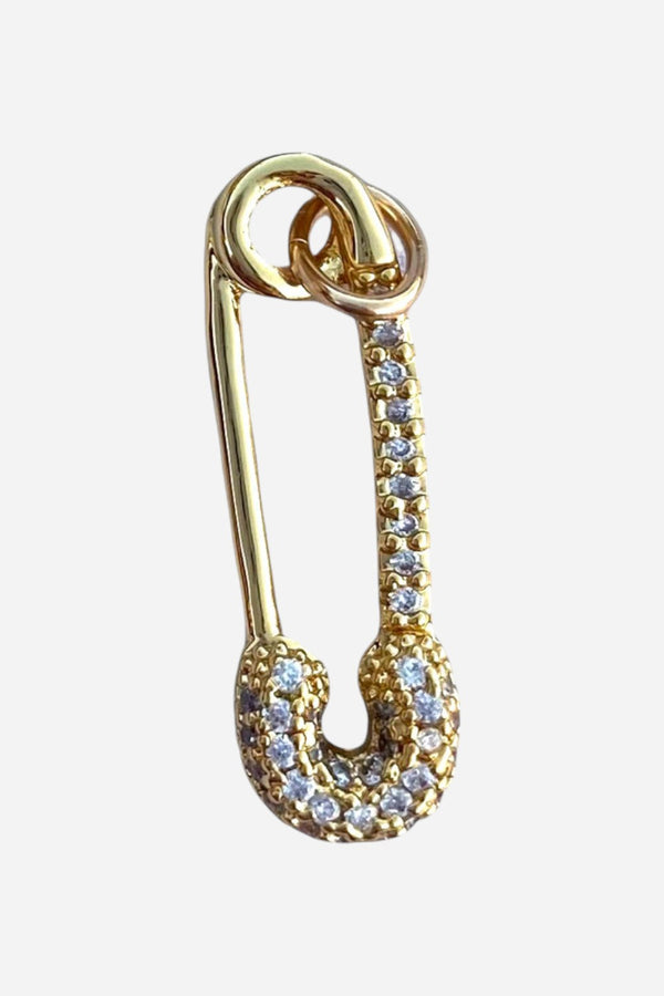 Farrah B Pave Safety Pin Charm