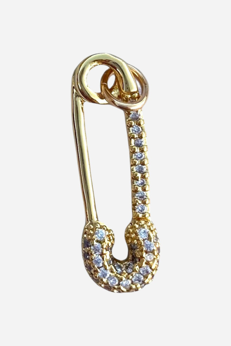 Farrah B Pave Safety Pin Charm – front view