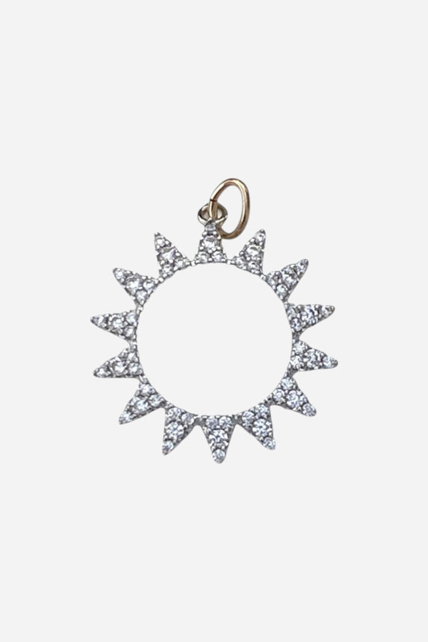 Farrah B Pave Silver Sun Charm