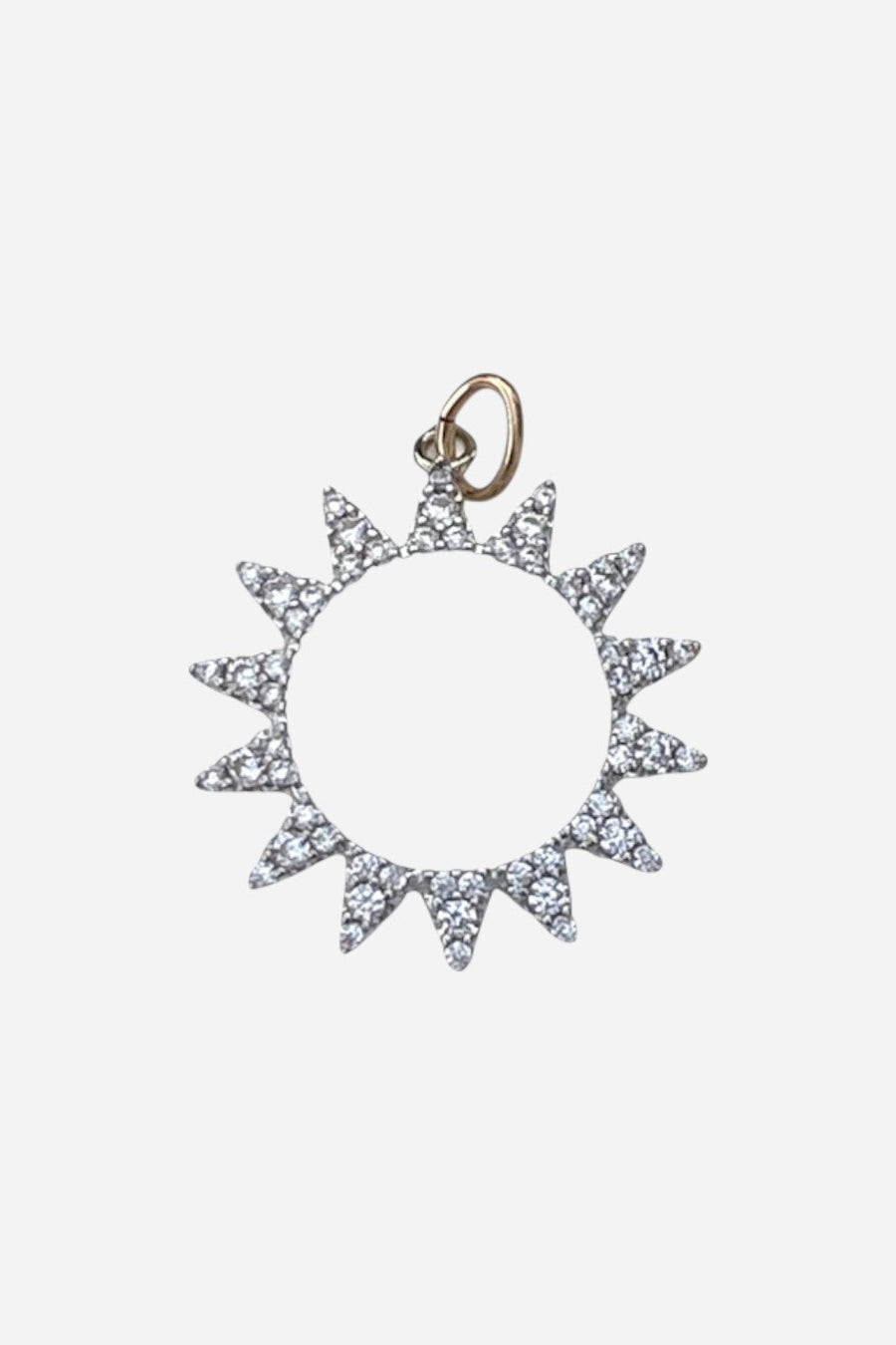 Farrah B Pave Silver Sun Charm – front view
