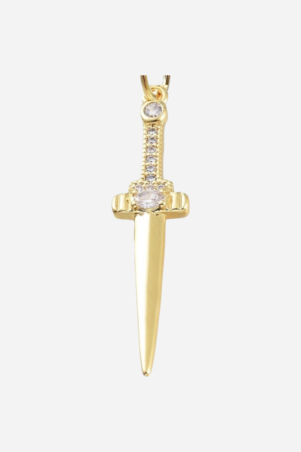 Farrah B Pave Sword Charm - Gold