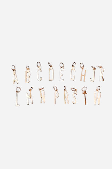 Farrah B Plain Gold Initial Charm - Letter T