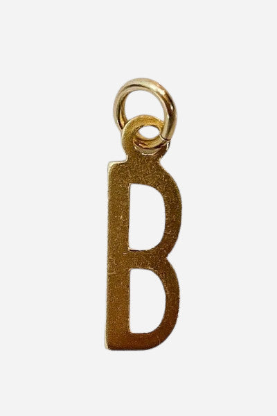 Farrah B Plain Gold Letter Charm - Letter N
