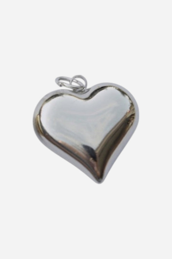 Farrah B Puff Heart Charm - Silver
