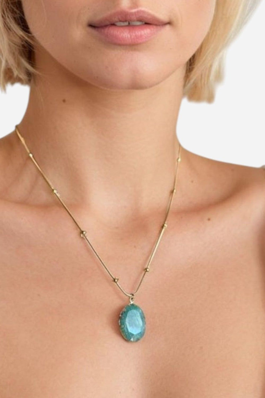 Farrah B Rock Solid Amazonite Necklace – back view
