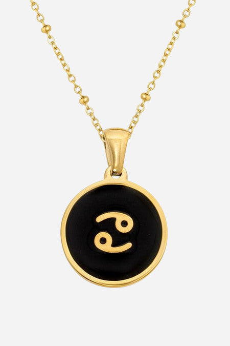 Farrah B Round Zodiac Charm - Cancer – front view
