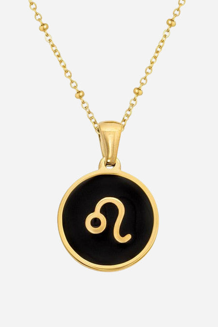 Farrah B Round Zodiac Charm - Leo – front view