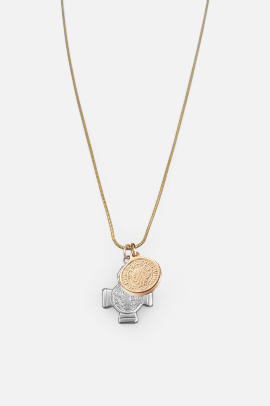 Farrah B Sainthood Necklace in Gold – front view