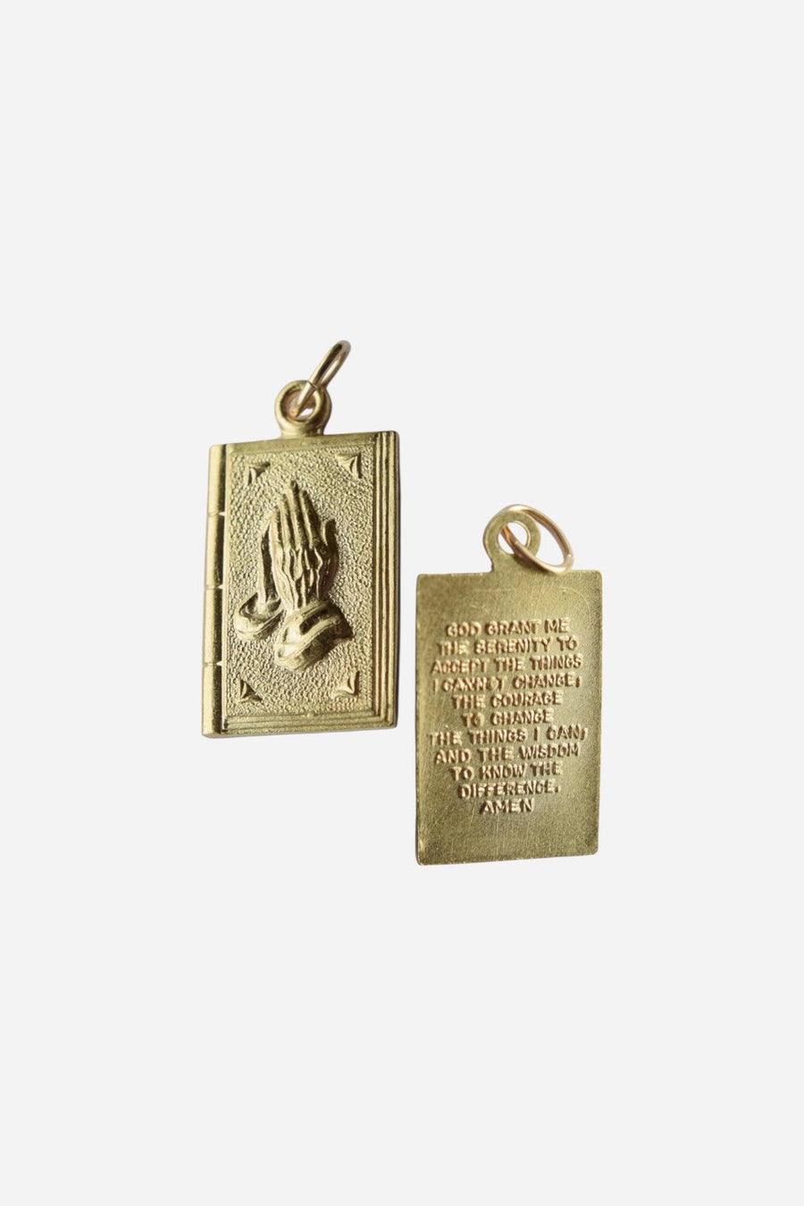 Farrah B Serenity Prayer Charm - Gold – back view