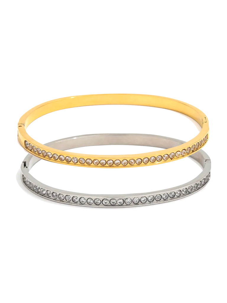 Farrah B Sparks Fly Bangle Bracelet in Sterling Silver – back view