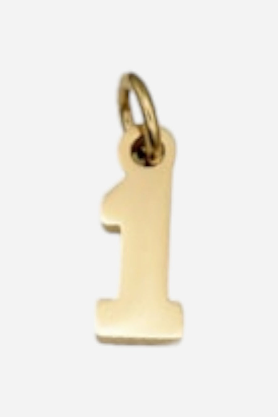 Farrah B Sports Number Charm in Gold 1 – front view