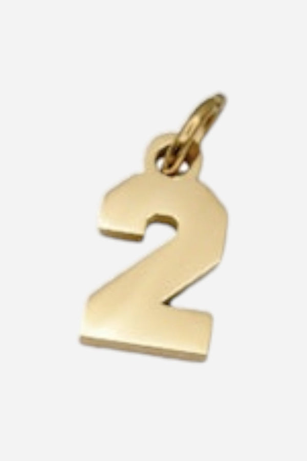 Farrah B Sports Number Charm in Gold 2