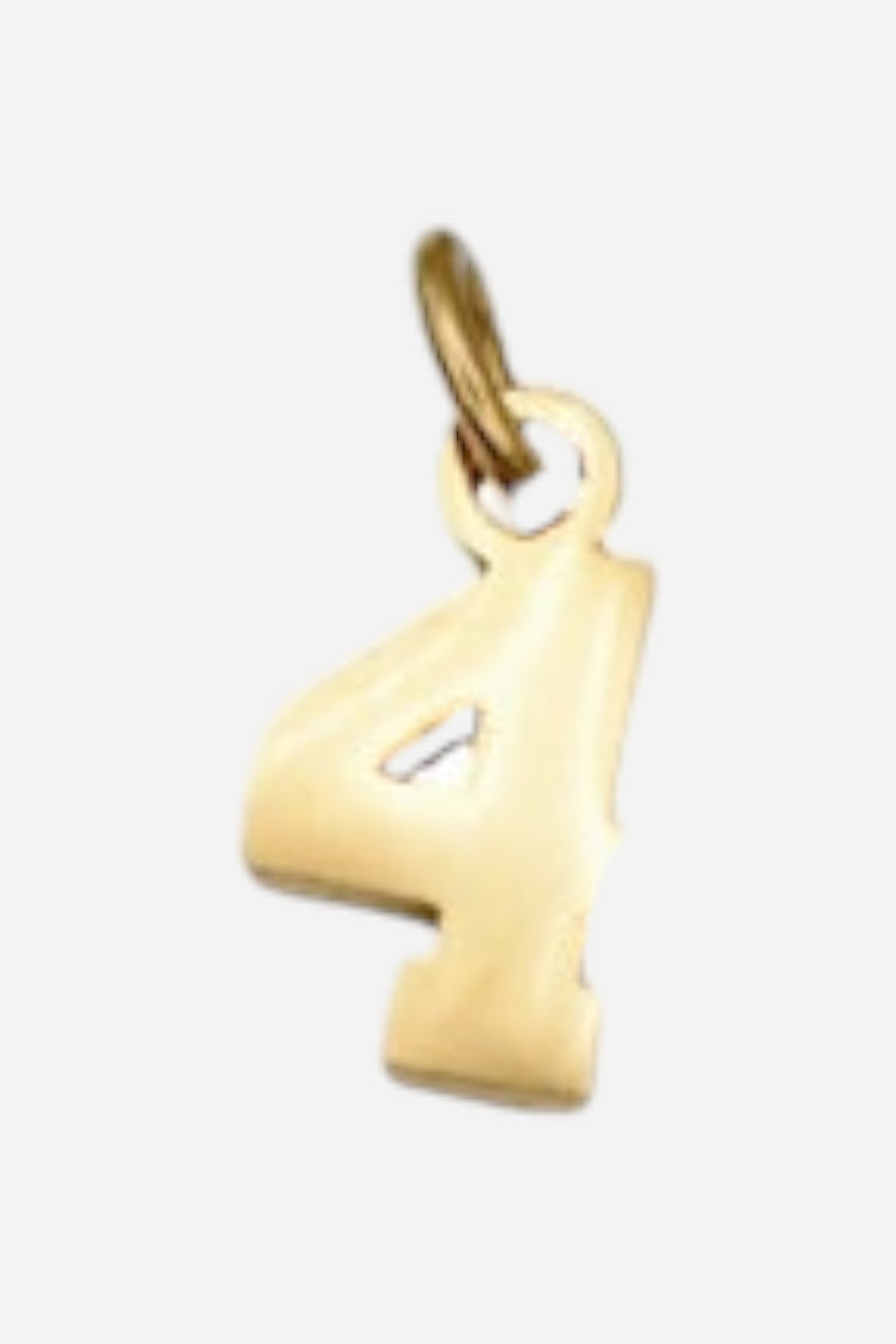 Farrah B Sports Number Charm in Gold 4 – front view