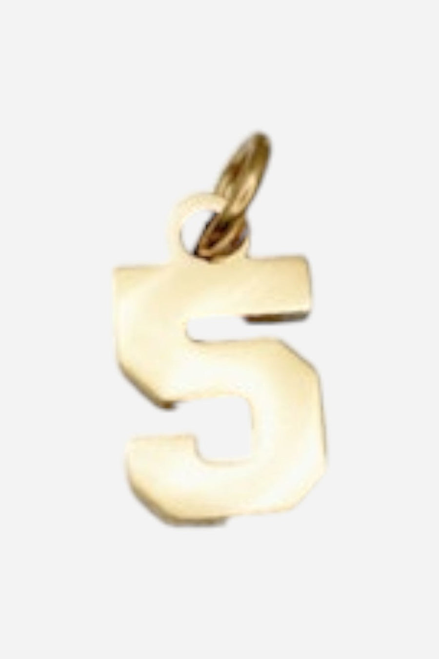Farrah B Sports Number Charm in Gold 5 – front view