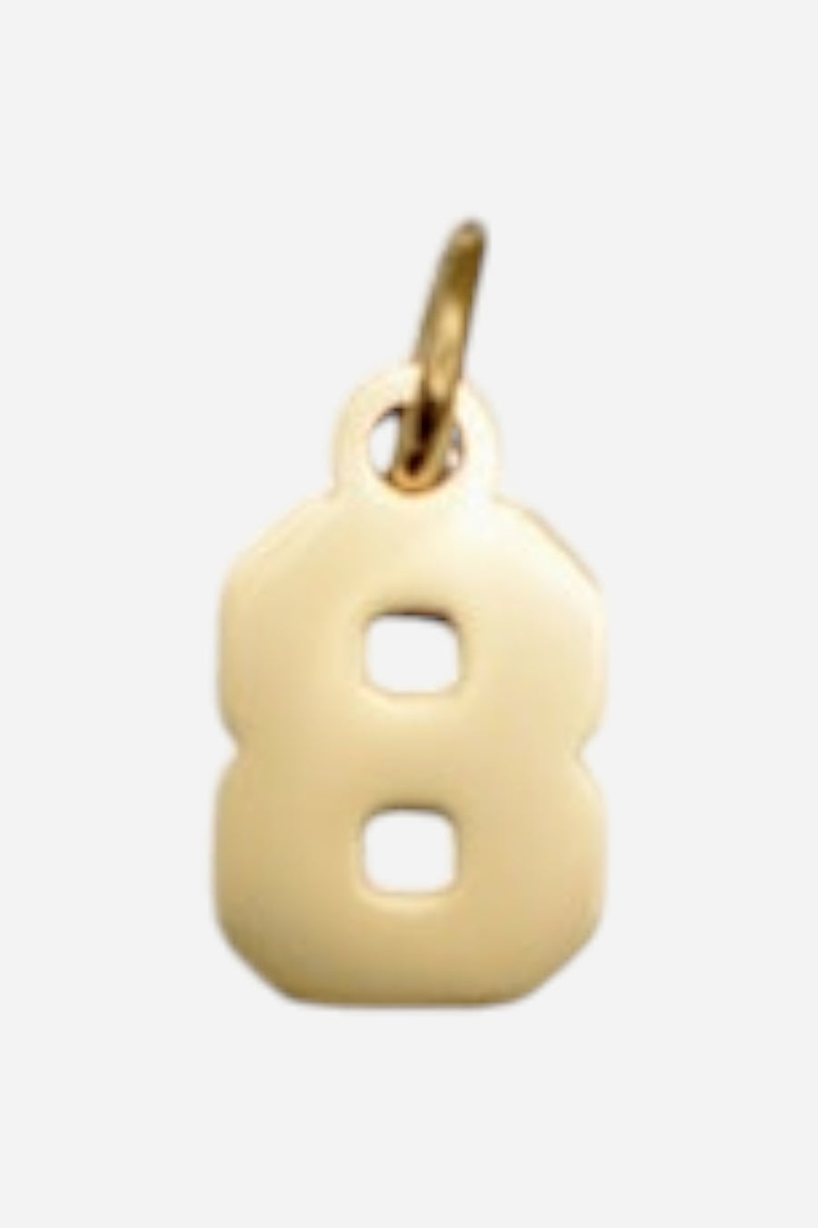 Farrah B Sports Number Charm in Gold 8 – front view