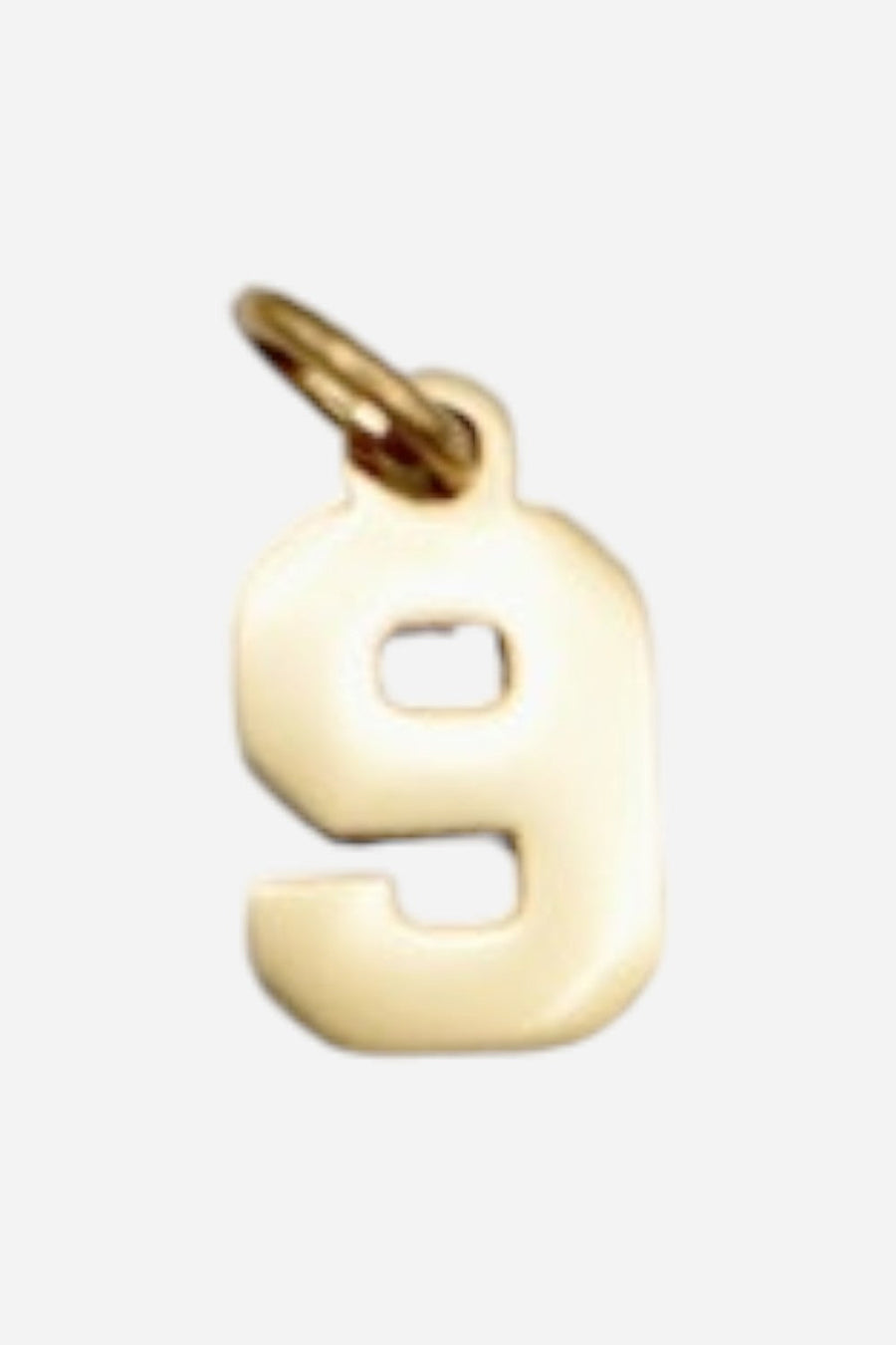 Farrah B Sports Number Charm in Gold 9 – front view
