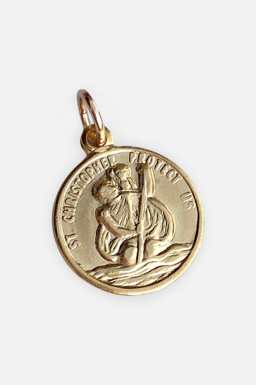 Farrah B St. Christopher Charm in Gold – front view