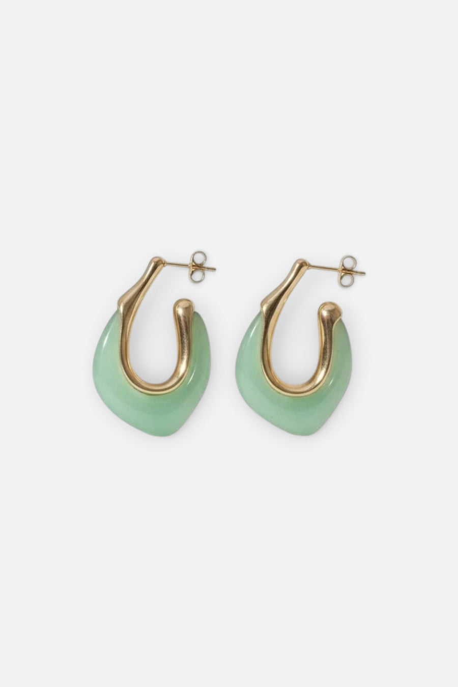 Farrah B Sugar Baby Hoop Earrings in Green – front view