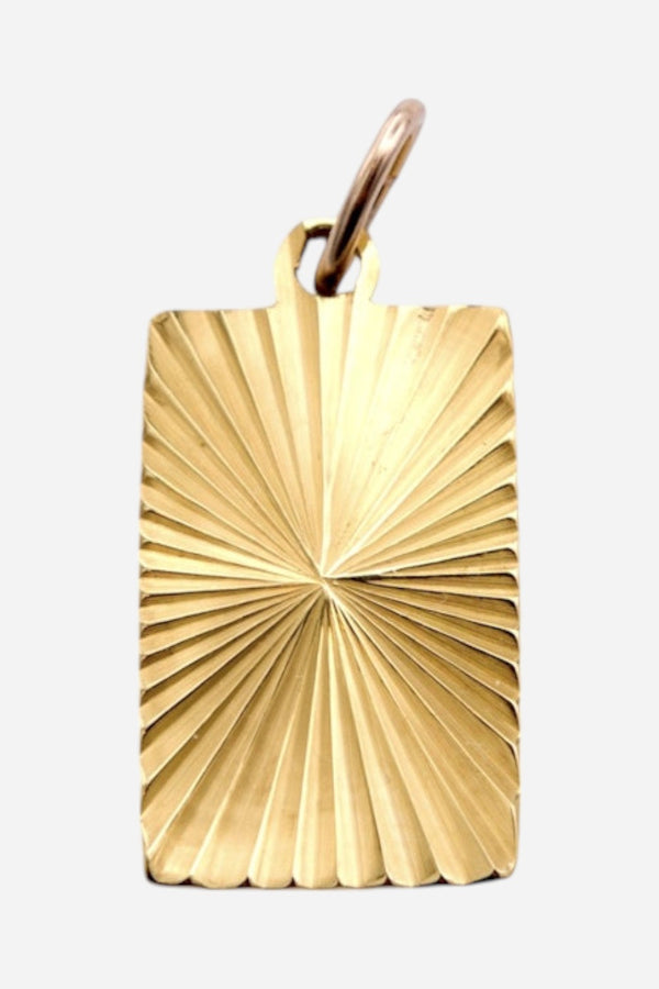Farrah B Textured Rectangle Charm
