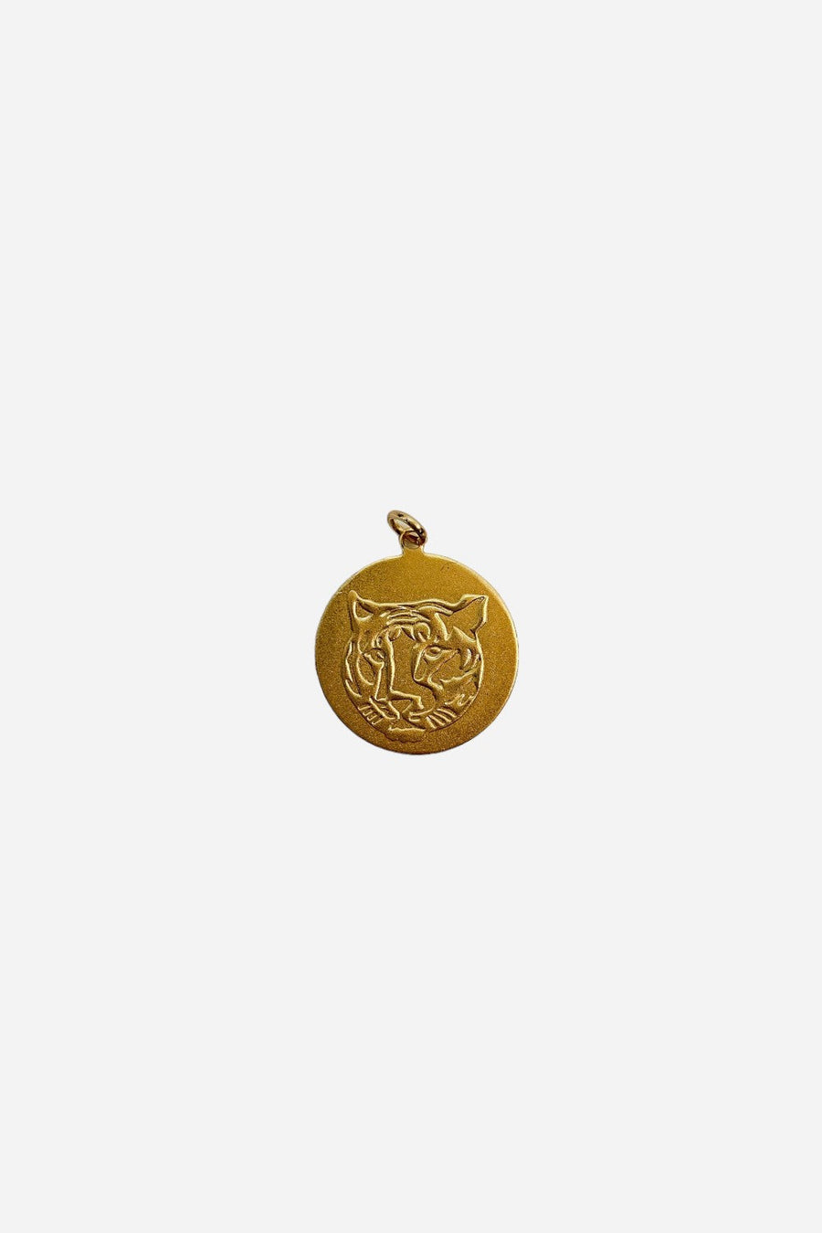 Farrah B Tiger Coin Charm in Gold – front view