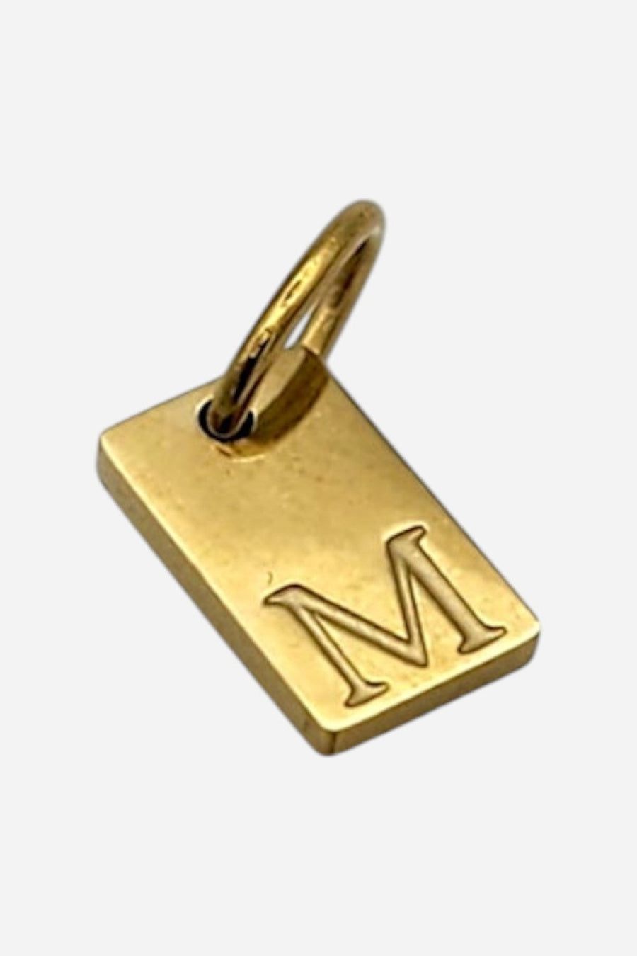 Farrah B Tiny Tab Initial Charm – front view