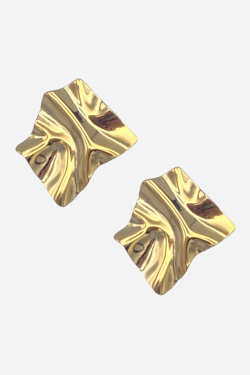 Farrah B Visionary Statement Earrings in Gold – front view