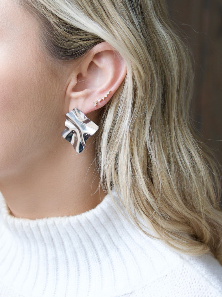 Farrah B Visionary Statement Earrings in Sterling Silver – back view