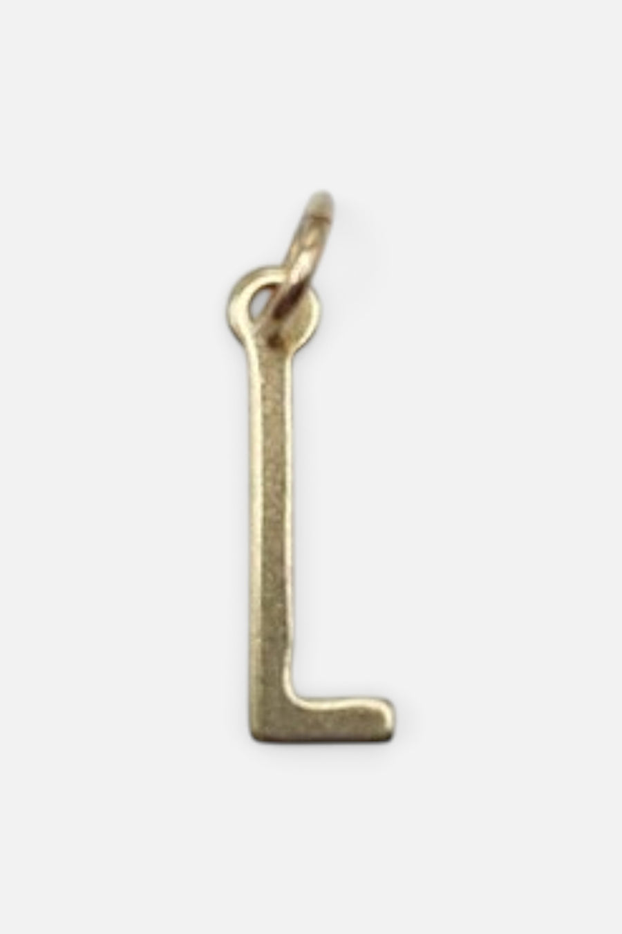 Farrah B White Initial Letter Charm L – front view