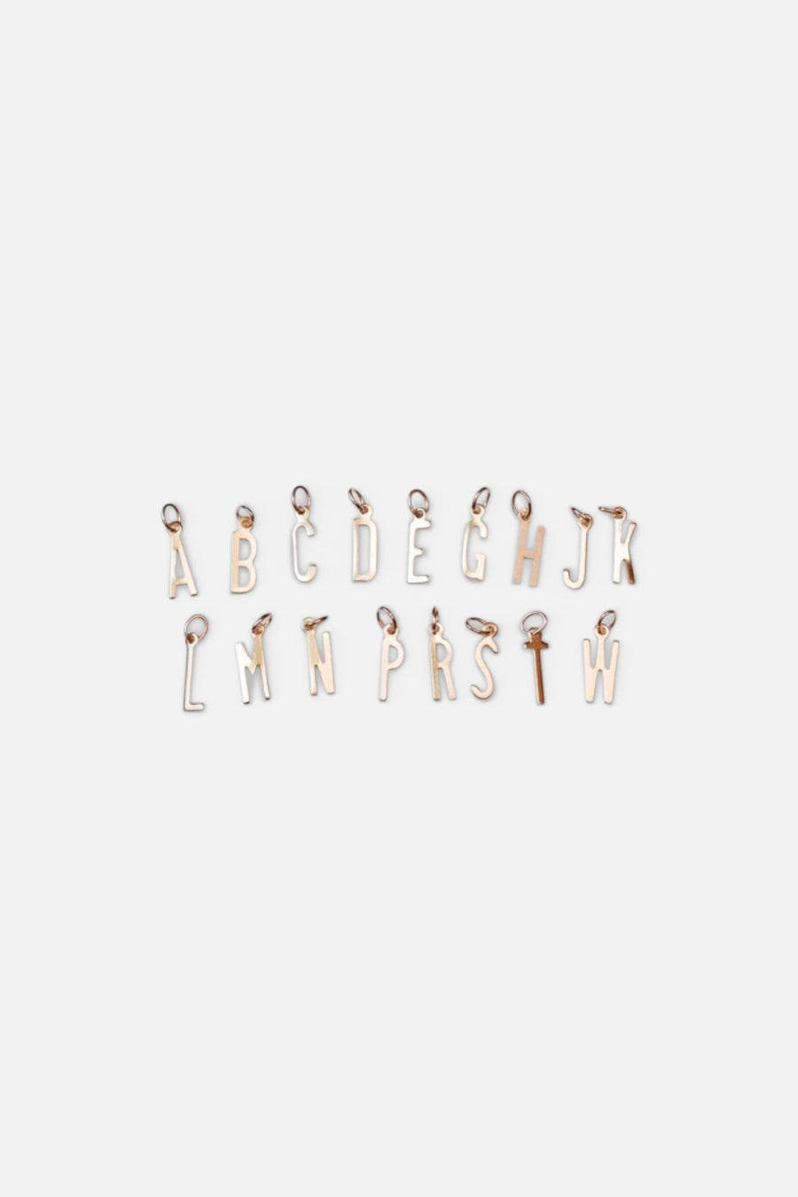 Farrah B White Initial Letter Charm S – front view