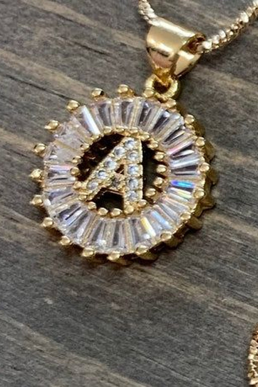 Farrah B Yours Truly Initial Necklace in Gold - Letter A – front view