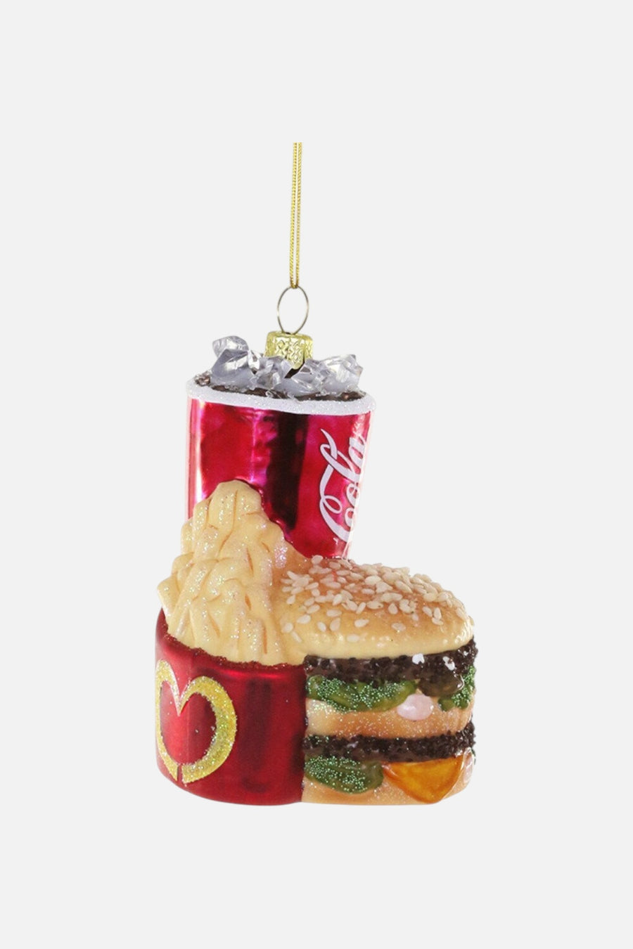 Fast Food Burger Ornament – three-quarter view