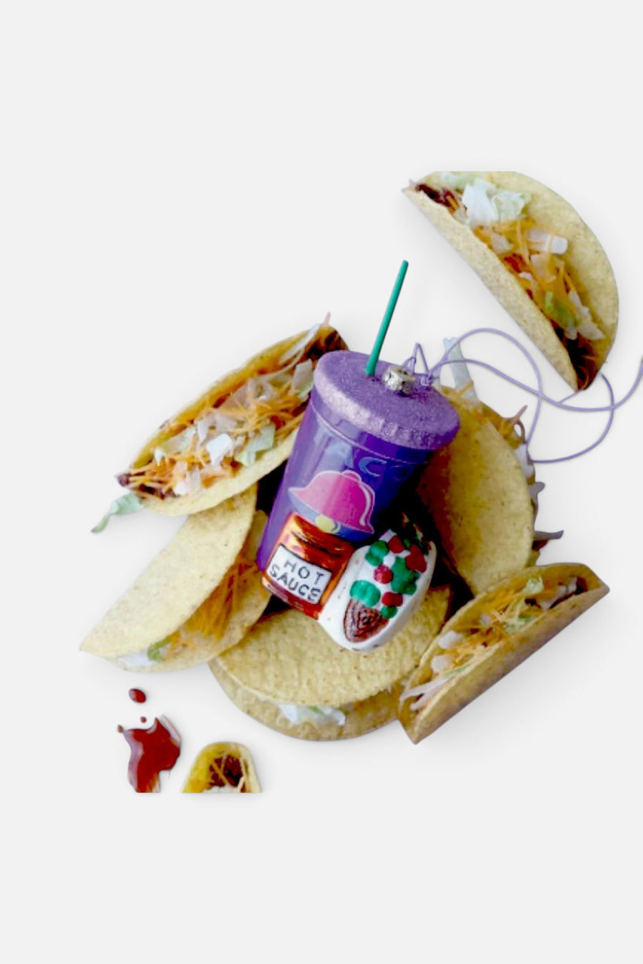 Fast Food Taco Meal Ornament – back view
