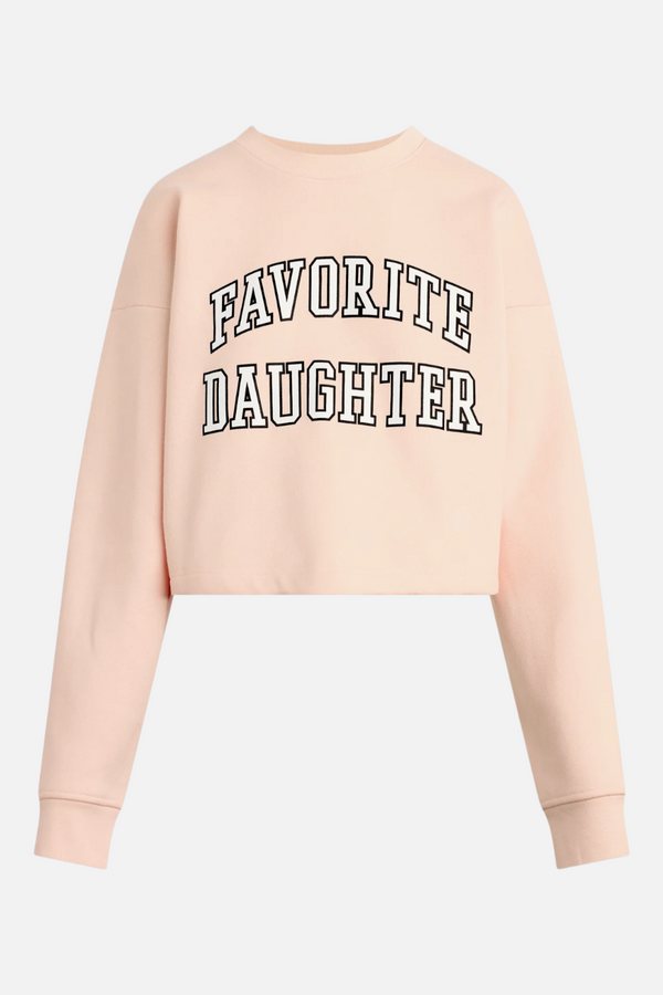 Favorite Daughter Cropped Collegiate Sweatshirt in Pink