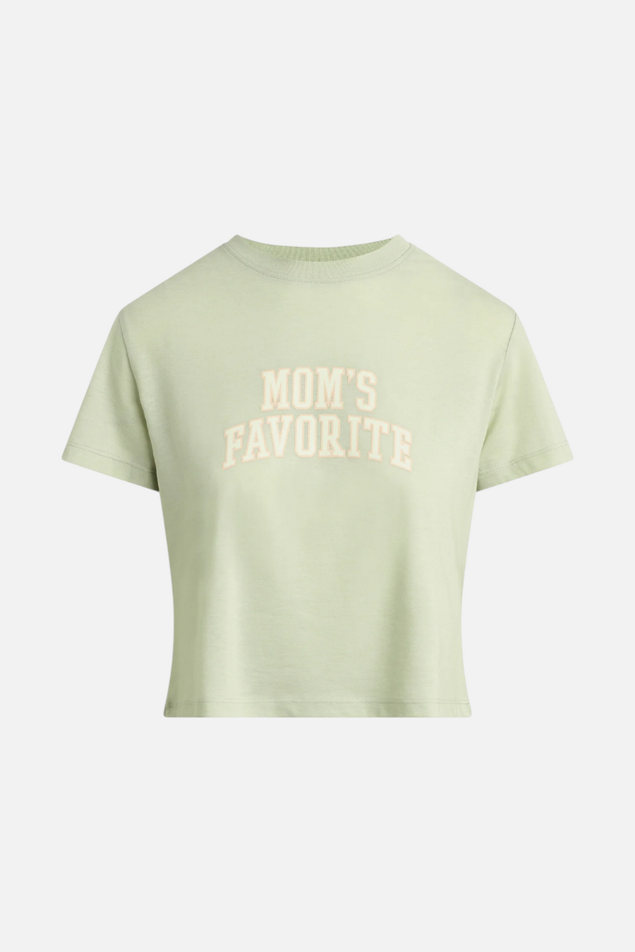 Favorite Daughter Cropped Mom's Favorite Tee in Light Sage & White – front view
