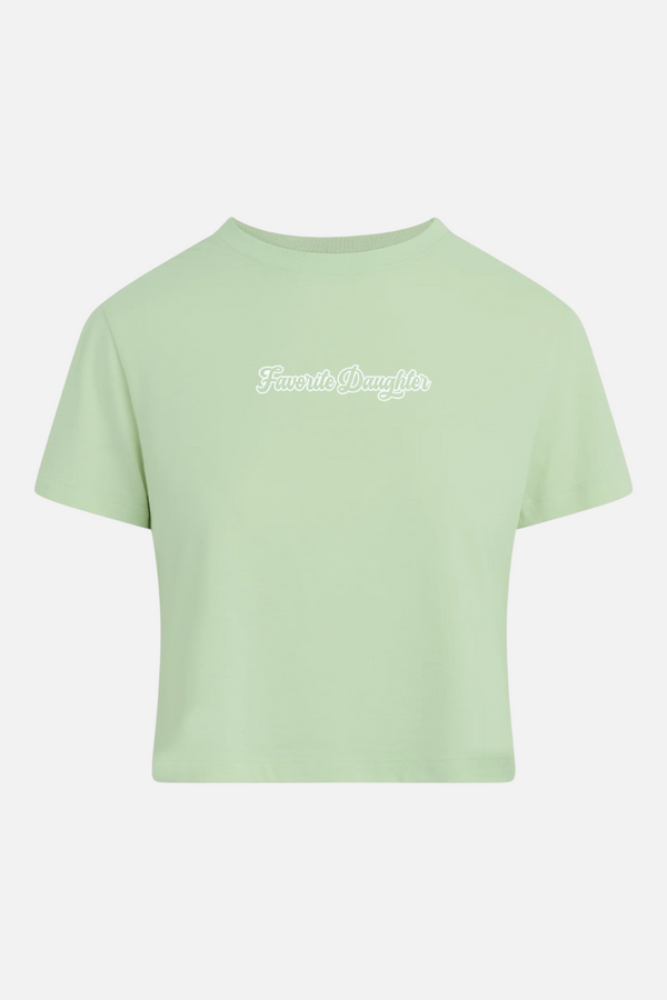 Favorite Daughter Cropped Varsity Tee in Mint
