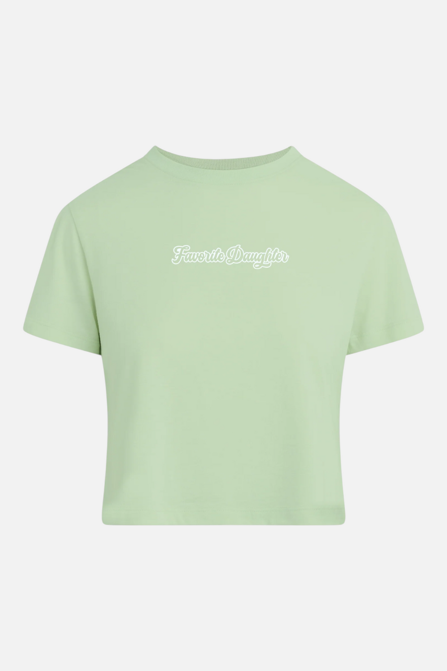 Favorite Daughter Cropped Varsity Tee in Mint – front view