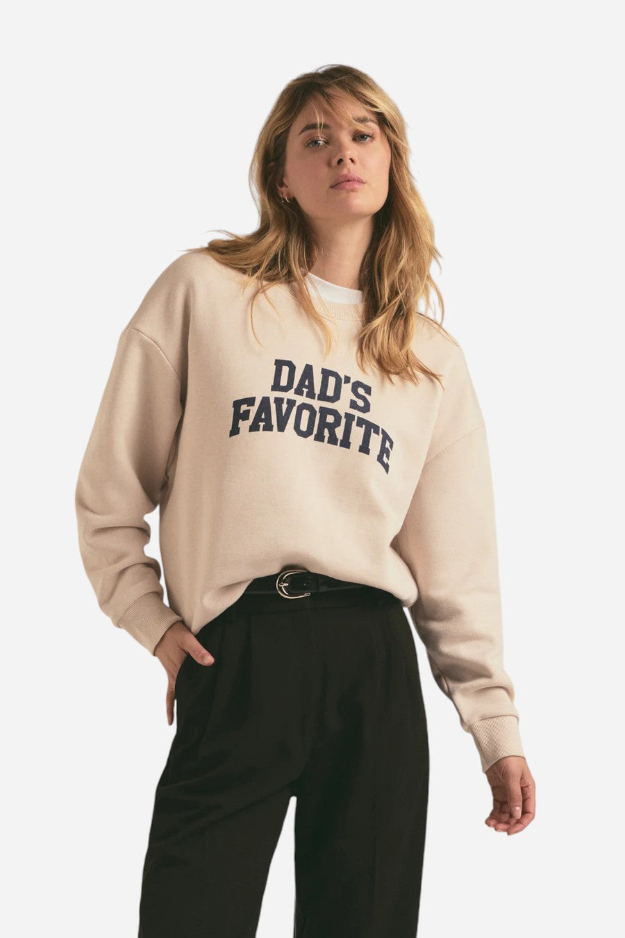 Favorite Daughter Dad's Favorite Sweatshirt Oatmeal – side view