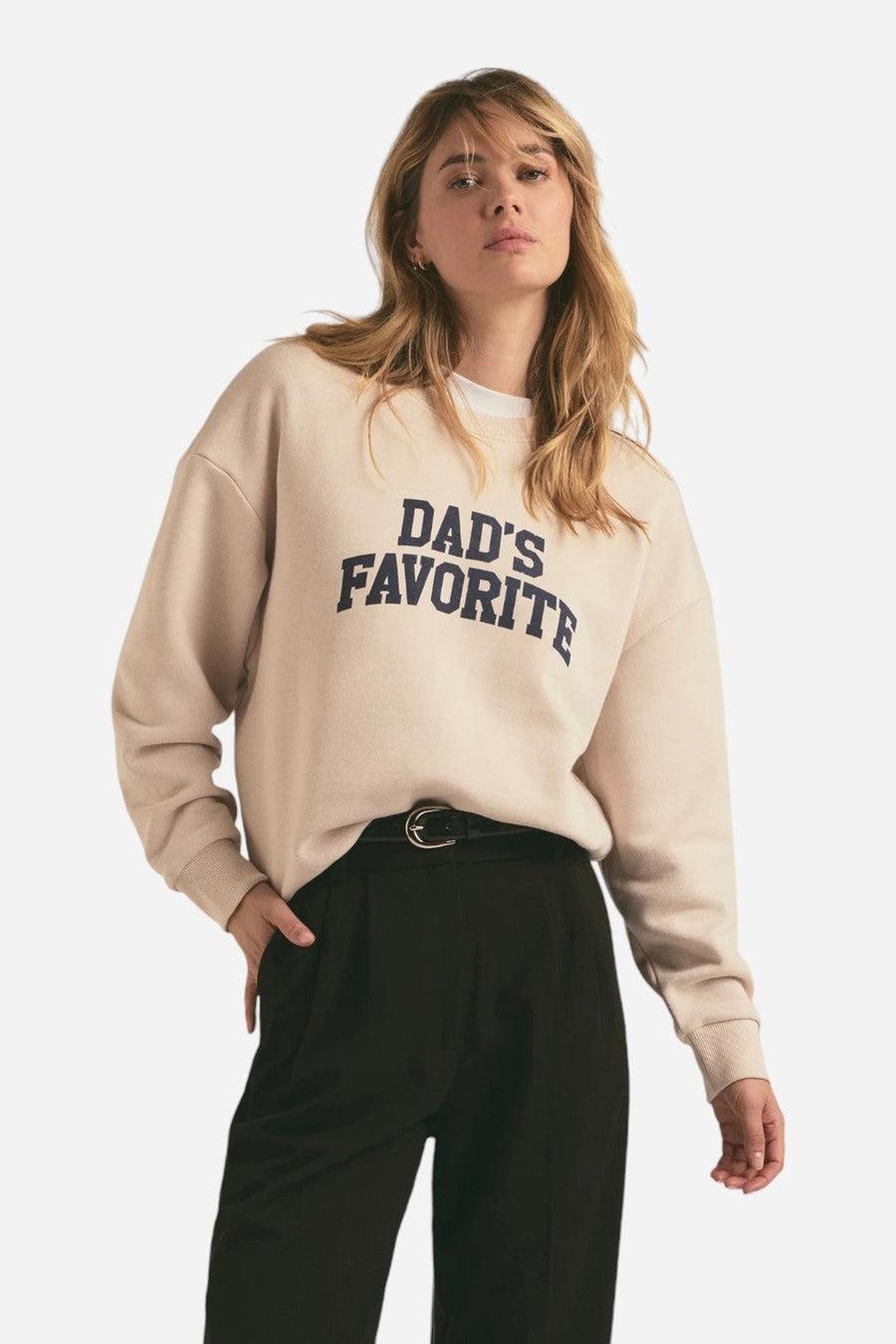 Favorite Daughter Dad's Favorite Sweatshirt Oatmeal – side view