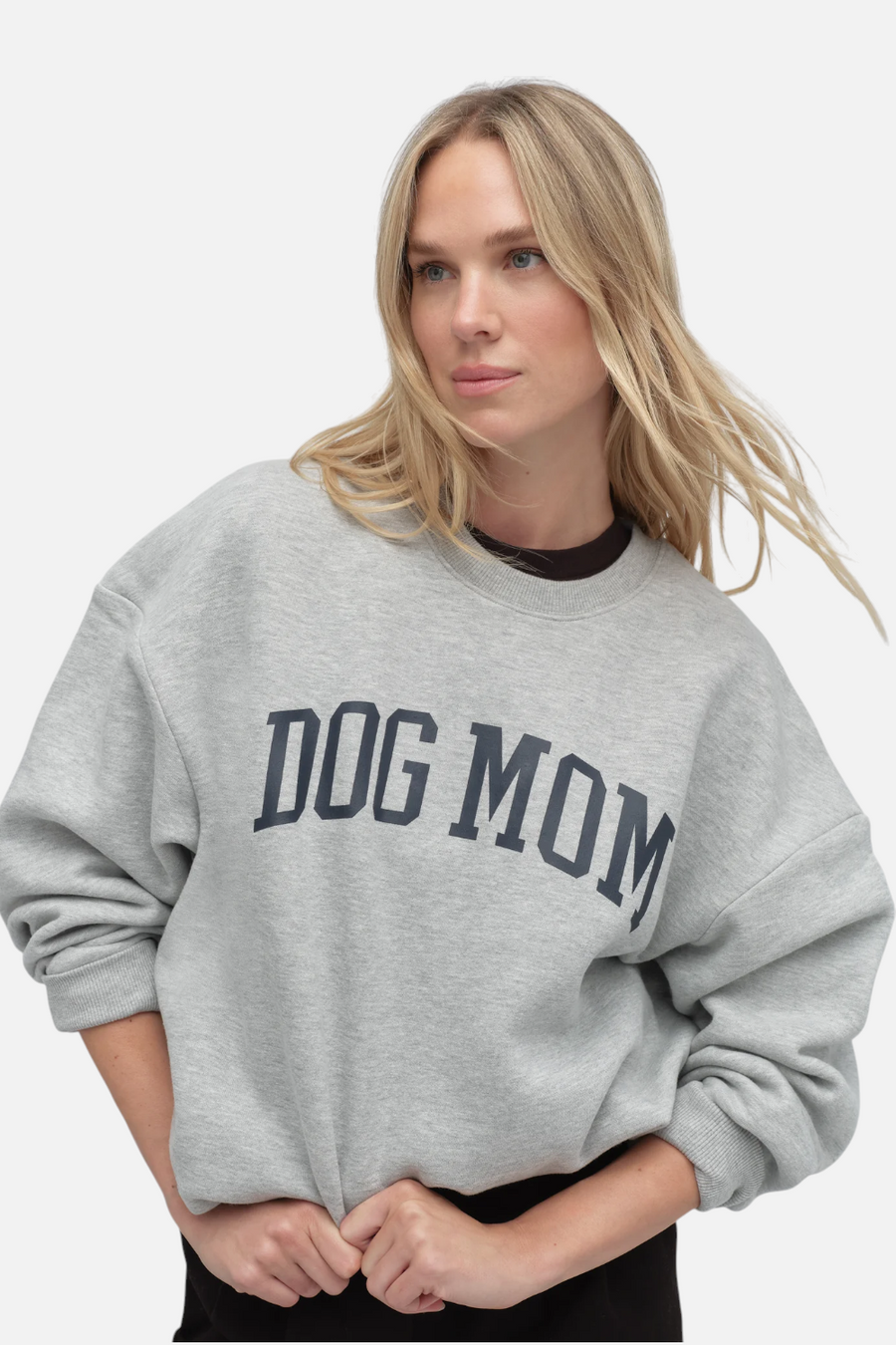 Favorite Daughter Dog Mom Sweatshirt in Heather Grey – back view