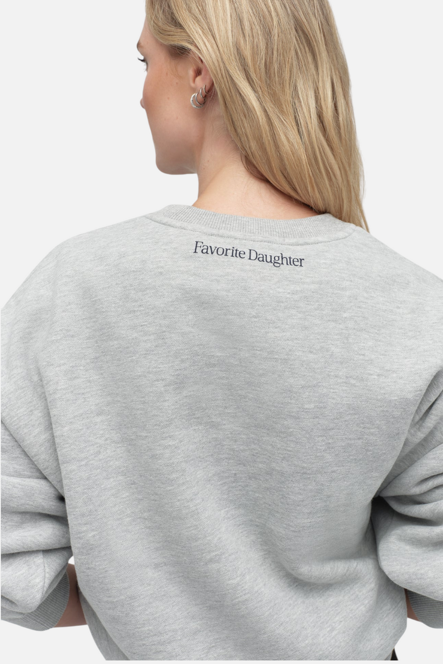 Favorite Daughter Dog Mom Sweatshirt in Heather Grey – side view