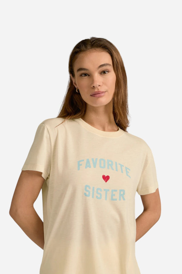 Favorite Daughter Favorite Sister Tee in Gardenia & Blue