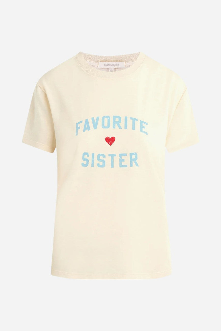 Favorite Daughter Favorite Sister Tee in Gardenia & Blue – side view