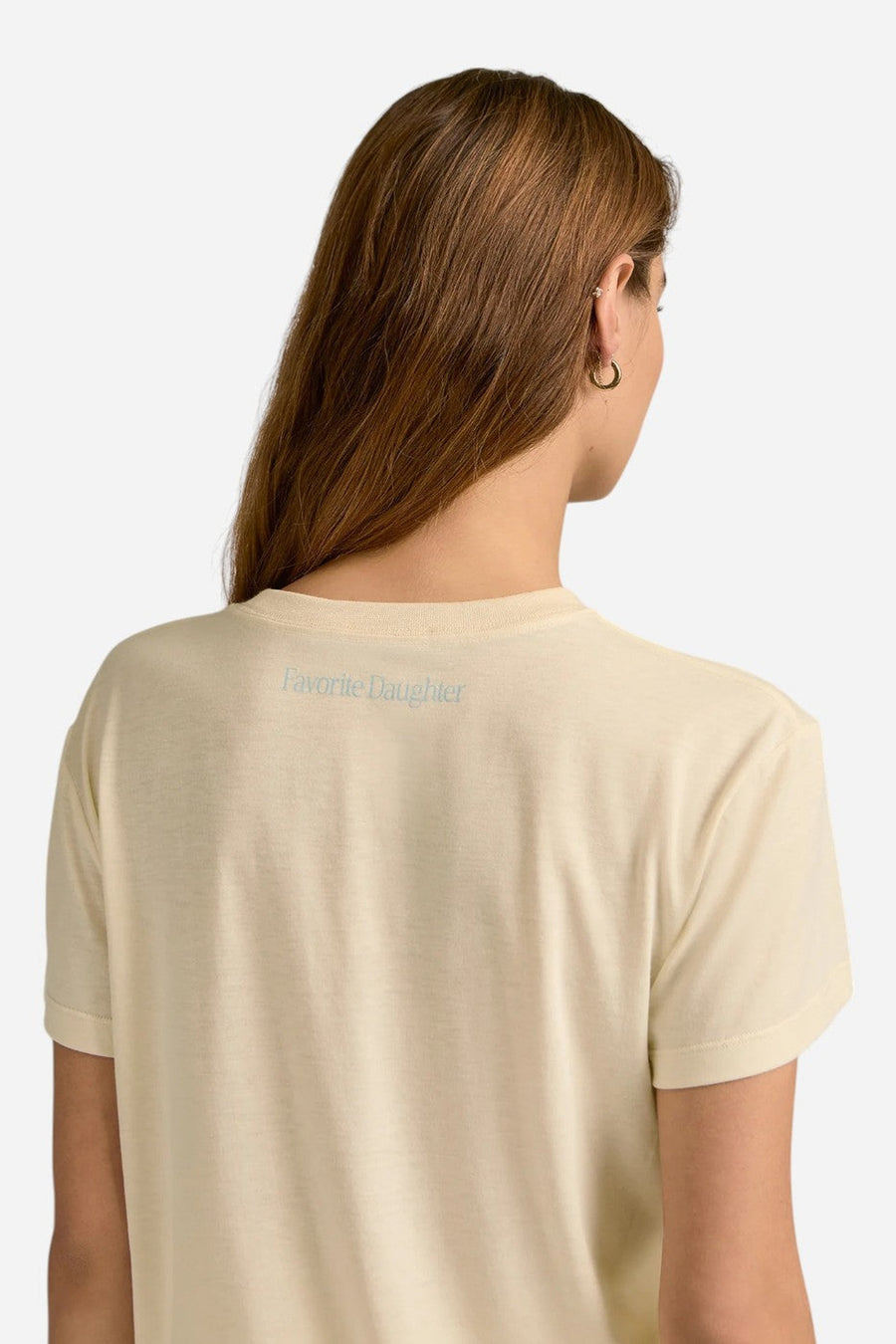 Favorite Daughter Favorite Sister Tee in Gardenia & Blue – side view