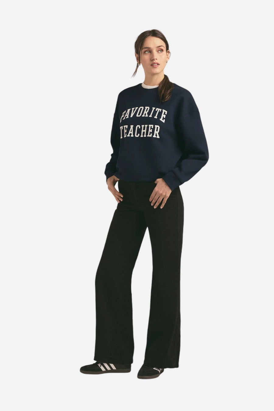 Favorite Daughter Favorite Teacher Sweatshirt Navy – detail