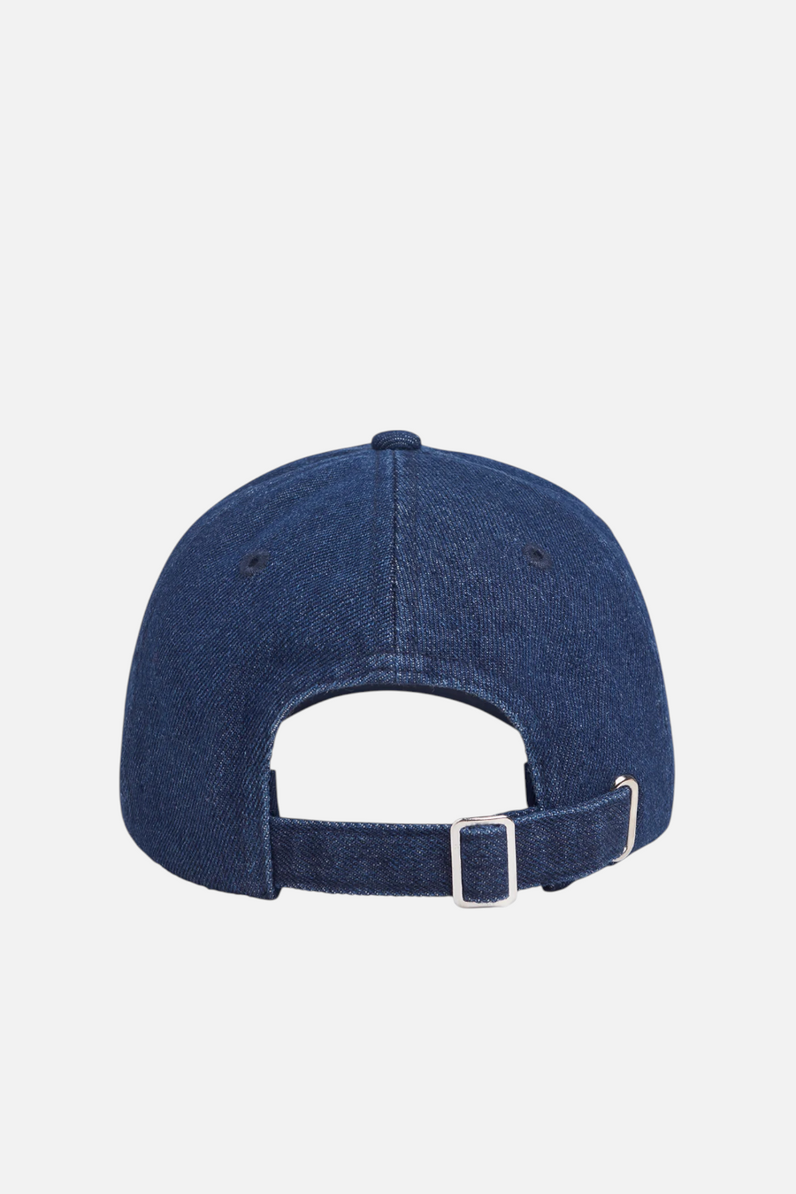 Favorite Daughter Logo Denim Baseball Cap in Dark Wash – back view