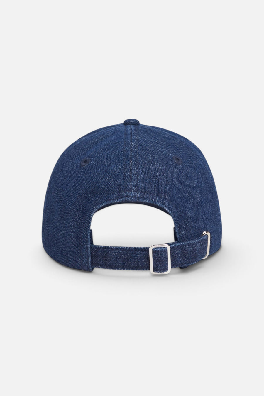 Favorite Daughter Logo Denim Baseball Cap in Dark Wash – back view