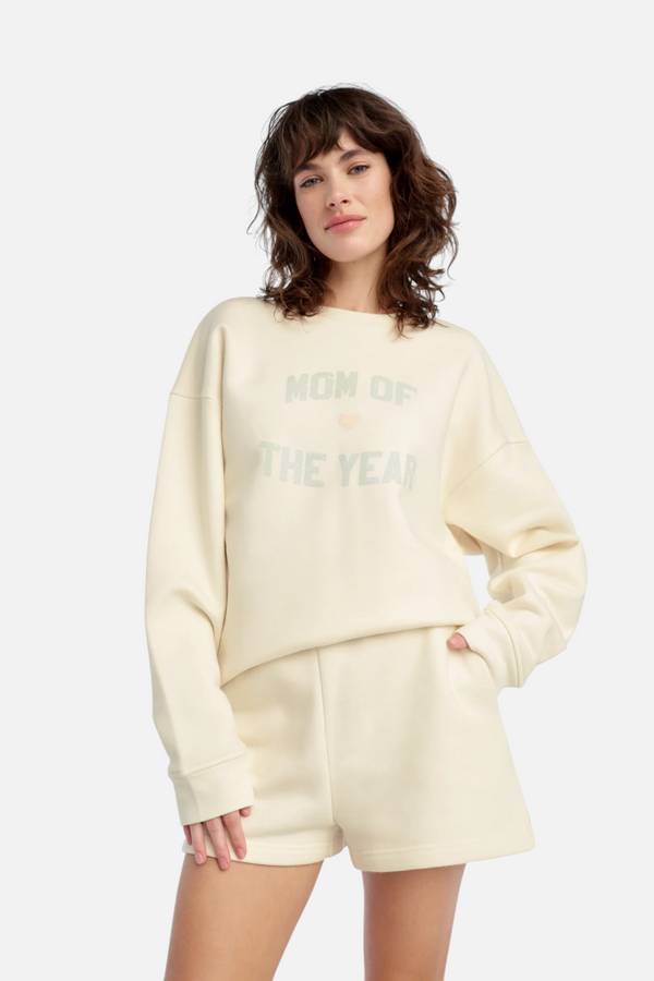 Favorite Daughter Mom Of The Year Sweatshirt in Gardenia & White Sage