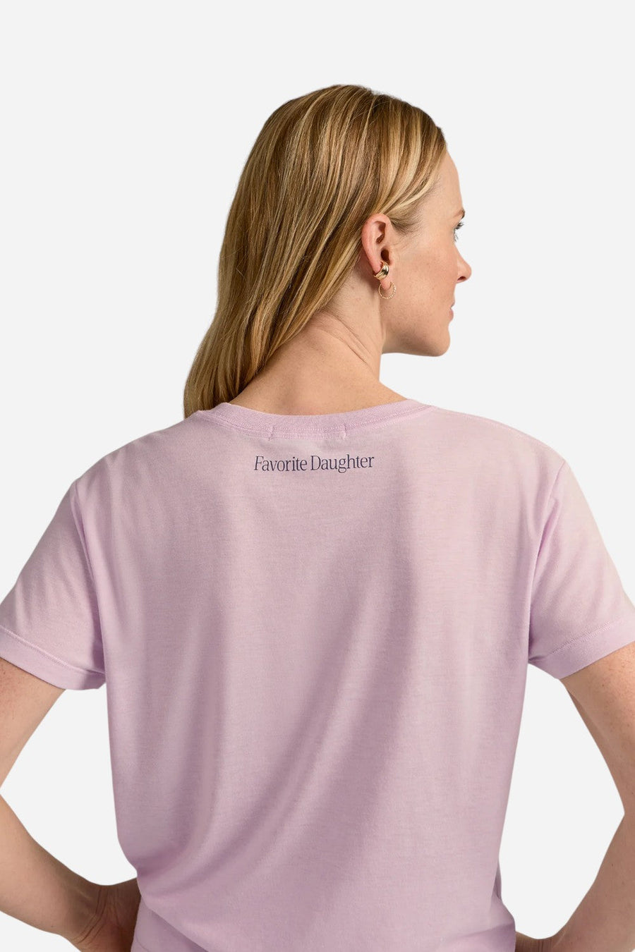 Favorite Daughter Mom Of The Year Tee in Wisteria Veneti – flat lay